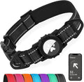 Joytale Airtag Dog Collar, Reflective Pet Collar with Waterproof AirTag Holder, Dual D-Rings, Soft Padded Adjustable for Extra Small and Puppy Dogs, Black, XS