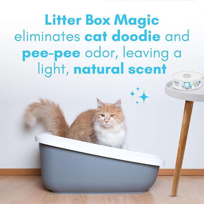 Cat Litter Deodorizer Jar (Fresh Scent, 16 Oz, Pack of 2) - Cat Litter Odor Absorber Gel In A Jar - Litter Box Pet Air Freshener - Litter Odor Eliminator to Freshen Air