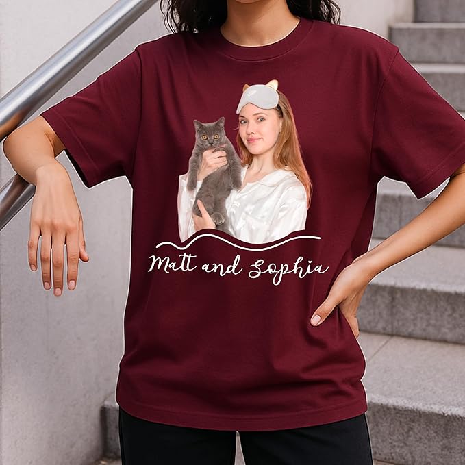H-DEWALL Custom Shirts Custom Bootleg Rap Shirt for Him Custom Face Shirt with Photo Pet Custom Tees Gift for Dog Cat Lover