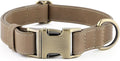 Plutus Pet Genuine Leather Dog Collar – Adjustable Pet Collar with Quick Release Metal Buckle, Soft Real Leather for Small Medium Large Dogs, Heavy Duty & Skin-Friendly (Ash Brown, XS)
