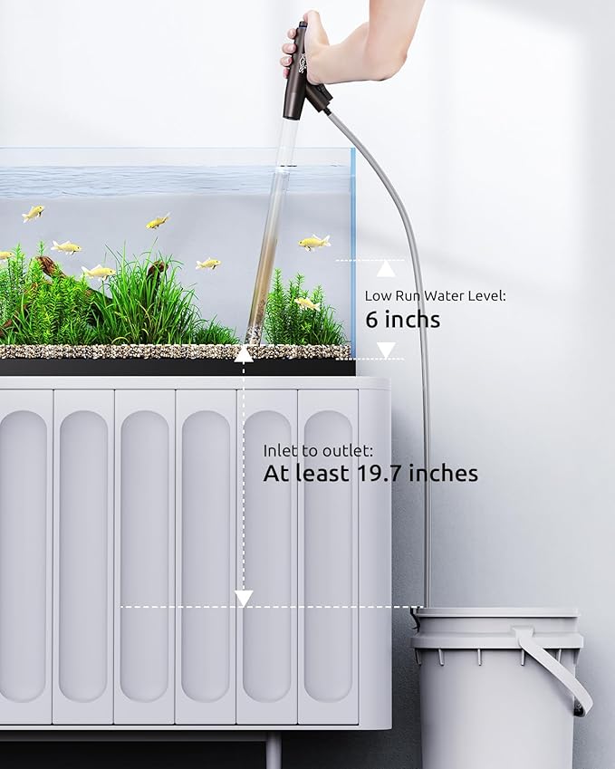 SEAOURA Aquarium Vacuum Gravel Cleaner Adjustable, Aquariums Siphon Fish Tank Cleaner, Manual Python Water Changer with Air Push Button, Fishtank Vacuums Cleaning Kit for Suck Manure Wash Sand