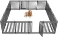 Dog Fence Outdoor for Yard Indoor Dog Playpen 32" Height 16 Panels Portable Dog Pen Metal Dog Kennel for RV Camping(Black-Silver)