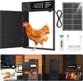 Automatic Chicken Coop Door, Large Size Solar Powered Coop Door with Opening in Emergency, Anti-Pinch, Timer & Light Sensor, Aluminum Waterproof Auto Chicken Door, with 7W Solar Panel