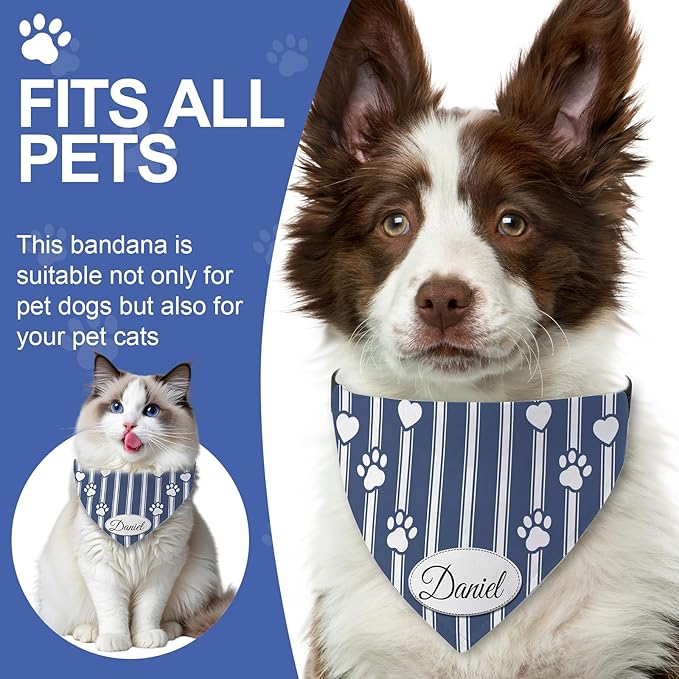 Personalized Dog Bandana Custom Name & Design, Premium Custom Dog Bandana for Small Medium Large Dogs, Soft Fabric Pet Scarf Personalized Pet Accessories Gift (Premium Elegant, X-Large)