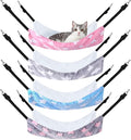 Geelin 4 Pcs Cat Hammock for Cage Hanging Soft Pet Hammock Bed with Adjustable Straps and Metal Hooks Double Sided Bed for Large & Small Cats Ferret Rat Sugar Glider Puppy(Large Star,16 x 20 Inch)