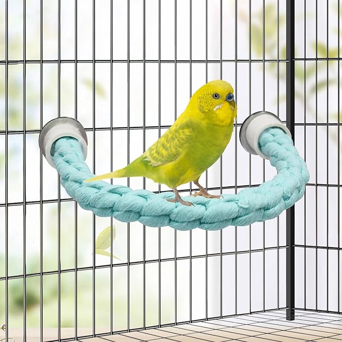 Dnoifne Bird Rope Perch, Cotton Bendable Parrot Perch Stand Toy, Bird Standing Climbing Rope, Bird Cage Accessory, Suitable for Small Birds Parrot Parakeet Budgies Cockatiels Lovebirds (22"/55 CM)