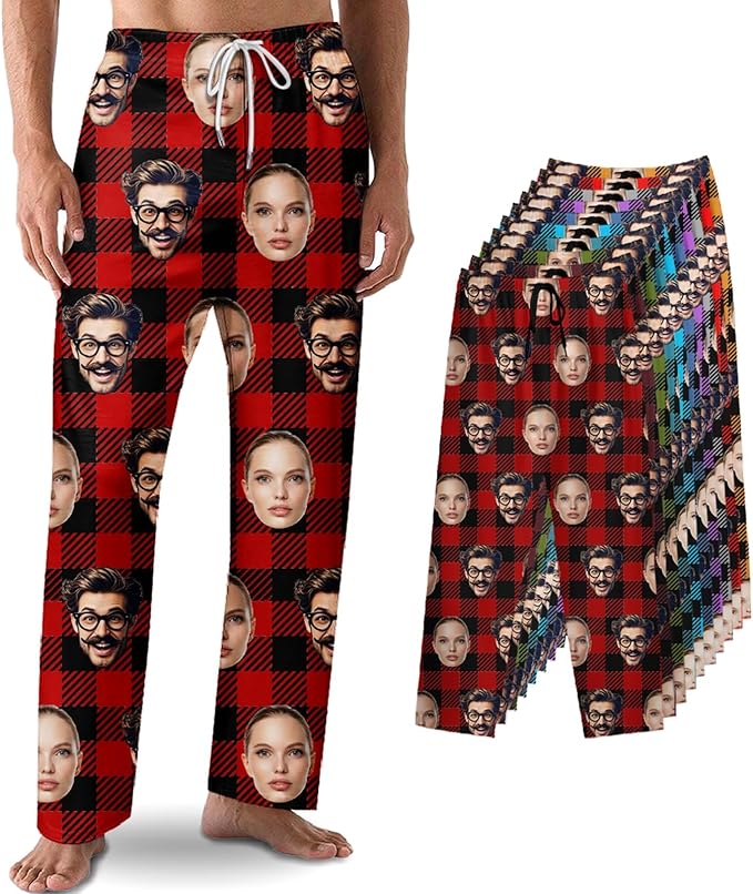Custom Pajama Pants with Face customized PJ Pants Christmas Valentine gifts for Men Women