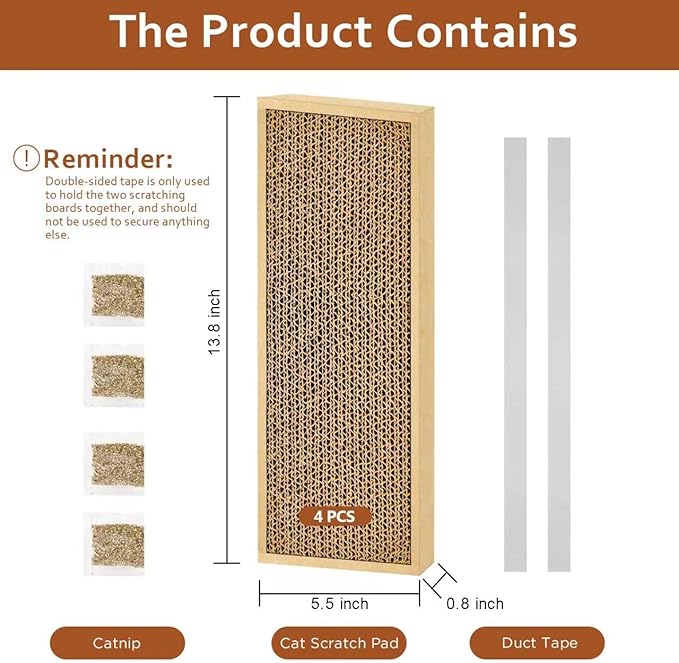 HappyFree SX Double-Sided Cat Scratch Pad: Premium Indoor Cat Scratcher, Cardboard & Post Design