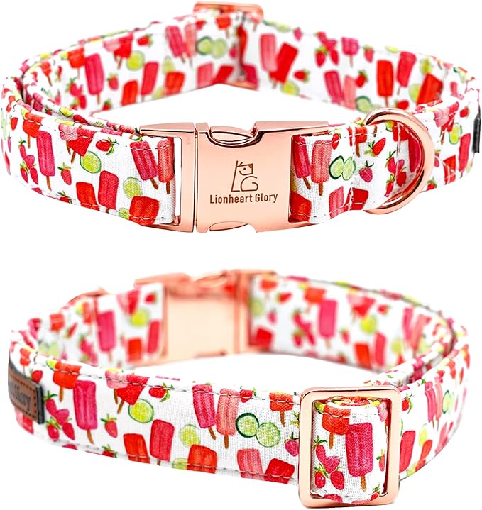 Lionheart glory Dog Collar, Dog Collar with Bow, Popsicle Print Girl or Boy Dog Bowtie Collar Cute Pet Collar Gift for X-Small Puppy and Cat