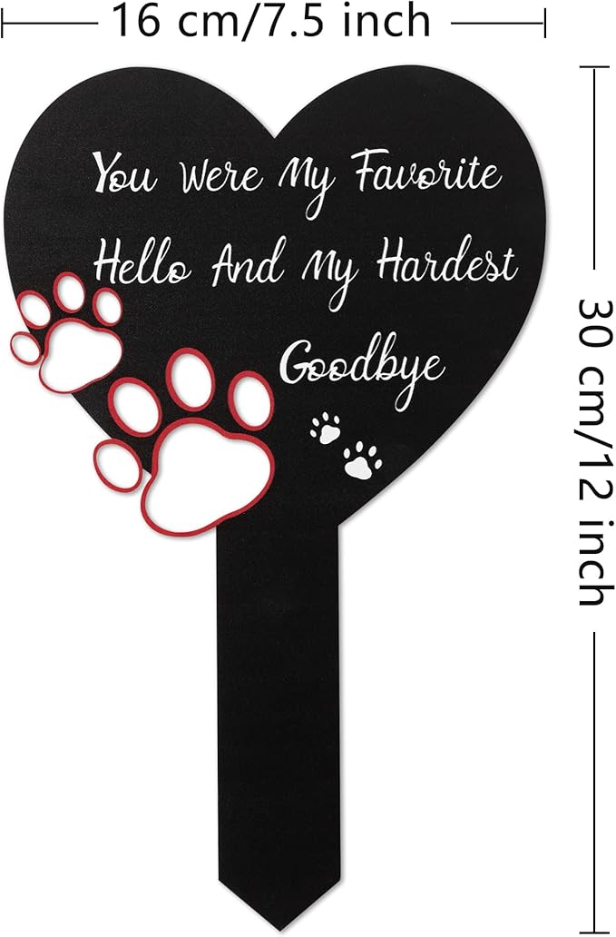 BUoonyer Pet Memorial Graves Markers for Dogs Cats, Pet Cemetery Headstones Decorations, Metal Cross Stake Grave Stones Decor, Graveyard Remembrance Graveside Sign for Garden Outdoor Outside Yard