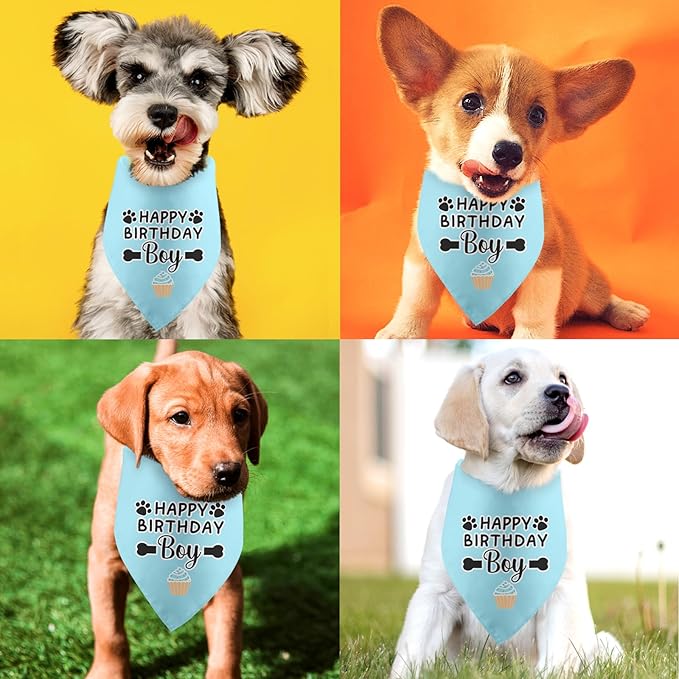 Dog Birthday Bandana Boy Happy Birthday Gifts for Dogs Photo Prop Party Supplies Puppy Pet Scarf Accessories for Dog Lovers