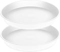 2 Pack of 8 inch Plant Saucer Clear, Heavy Duty Plastic Plant Water Tray 8 inch Round, Flower Plant Saucers for Indoors No Holes, Plant Dishes Saucer for Planter 7"/8" (8", White)