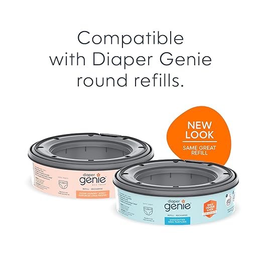 Diaper Genie Complete Pail (White) | Includes 3 Refills that hold up to 810 newborn-size diapers | Includes 1 Carbon Filter