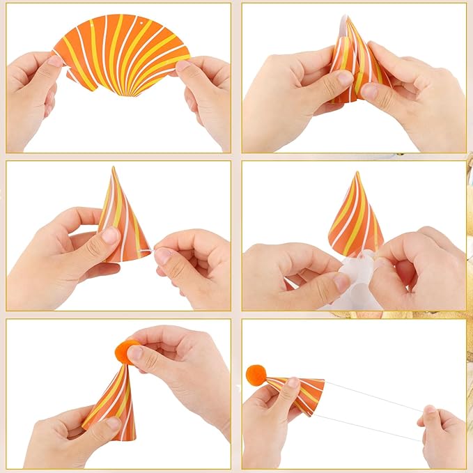 10 PCS Colorful Mini Party Hats for Stuffed Animals Lovely Paper Cone Tiny Birthday Hats for Stuffed Animals Pets Baby, Accessories