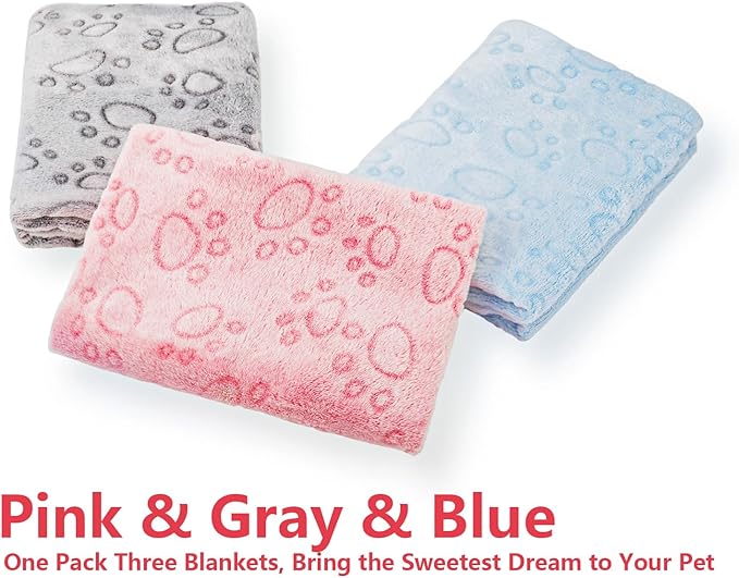 LeapSheep Pet Blankets for Dogs Cats - 3Pack Heart Pattern Super Soft Fluffy Dog Blankets for Small Medium Large Doggy Kitten (Light, Large)