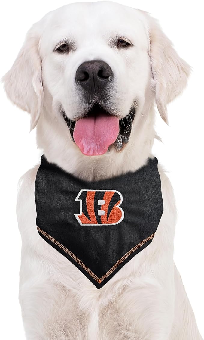 Pets First NFL Cincinnati Bengals TIE Bandana, Small/Medium. Dog Bandana Scarf Bib for Pet Cat Dog. The Ultimate Game-Day, Party Bandana