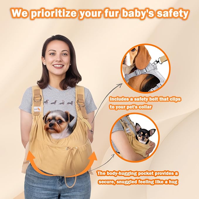 Dog Sling Carriers for Small Dogs,Carrier Sling for Cats and Puppy,Carrying Wrap Front Backpack Cat Sling,Adjustable Chest Pet Sling