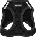 Best Pet Supplies - All Weather Mesh / Plush, Reflective, No Pull Harness for Small, Medium Dogs, Cats - Secure with Hook & Loop Fastener, Buckle, Double D-Rings - Black/Black Trim, S