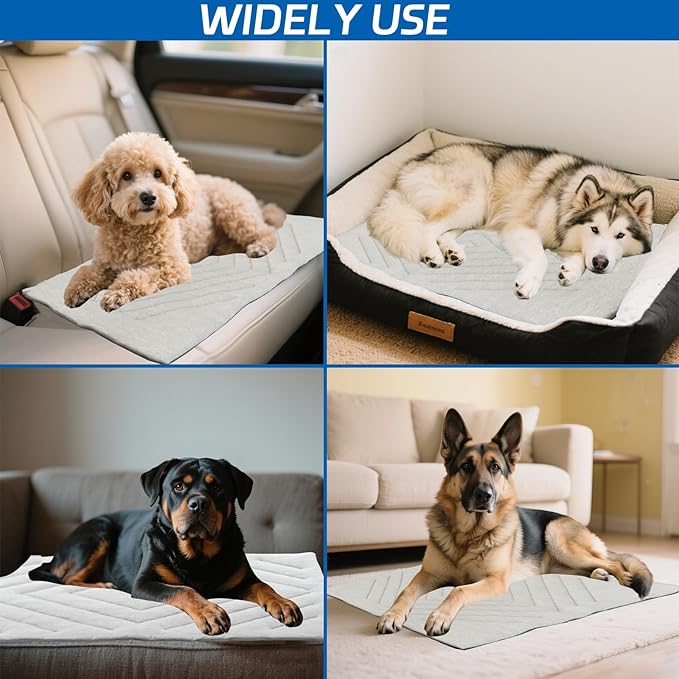 Dog Cooling Mat Self Coolings Foldable Cooling Pad for Dog in Summer Coolings Mat for Dogs and Cats Machine Washable (Rectangle,Gray, X-Large-59 L x 40" W)