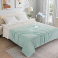 LOOBANI Waterproof Blanket for Bed: Reversible Soft Flannel Queen Bed Blanket 80" x 90", Waterproof Dog Blankets for Large Dogs, Spill-Proof Cover for Furniture Protection, Movie Time, Green