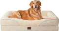 EHEYCIGA Orthopedic XL Dog Bed for Large Sized Dog, 42x30x7.5 Inch Extra Large Memory Foam Dog Couch Bed with Sides, Waterproof Liner & Washable Removable Cover, Bolster Pet Sofa, Beige