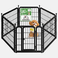 Dog Playpen for Indoor & Outdoor, 24 inch 6 Panels Metal Puppy Playpen for Puppies/Small Dogs, Portable Pet Fence for Yard, Camping, Travelling, Black