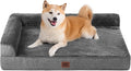 EHEYCIGA Memory Foam Dog Bed Large Size Dogs, Orthopedic Dog Bed Large with Washable Removable Cover, Waterproof Pet Sofa Couch with Nonskid Bottom, 36x27x6, Dark Grey