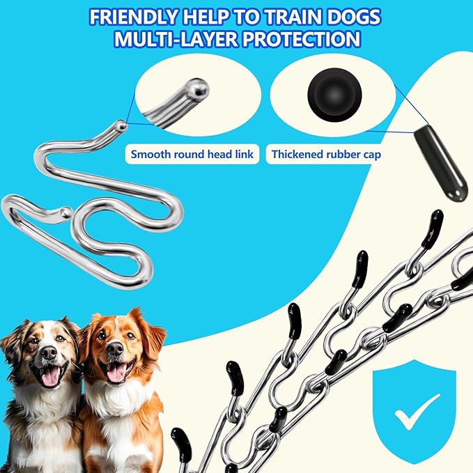 Stainless Steel Dog Collar, Tangle-Free 360° Swivel Collar with Quick-Release Buckle, Adjustable for Small, Medium and Large Dogs (S-2.5mm)