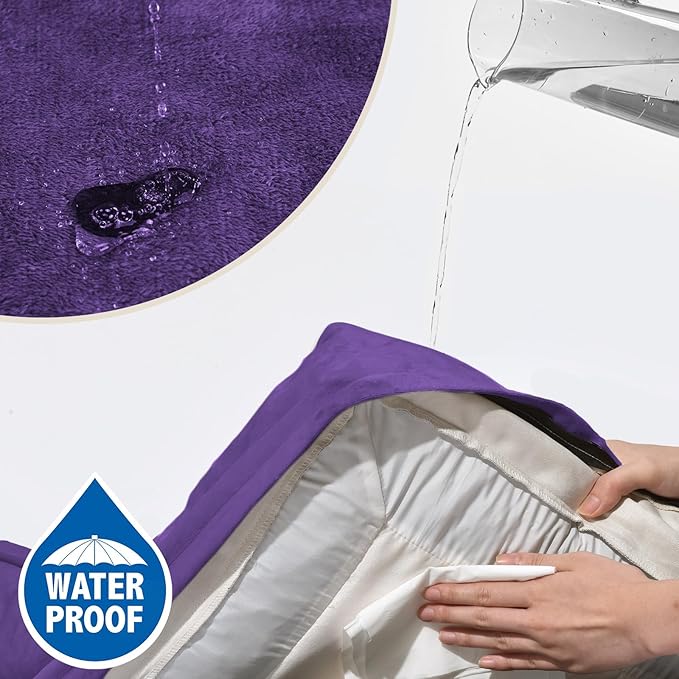 Comfort Expression Orthopedic Dog Bed for Large Dogs 36x27 Inch, Waterproof Egg Crate Foam Large Pet Bed with Removable Bolsters, Dog Couch with Washable Cover & Non-Slip Bottom, Deep Purple