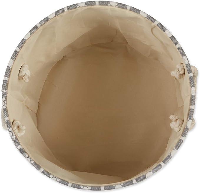 Bone Dry Pet Storage Collection Lattice Paw Print, Gray, Medium Round