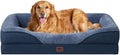 EHEYCIGA Orthopedic Dog Bed for Large Sized Dog, 41x27x7.5 Inch Large Memory Foam Dog Couch Bed with Sides, Waterproof Liner & Washable Removable Cover, Bolster Pet Sofa, Navy