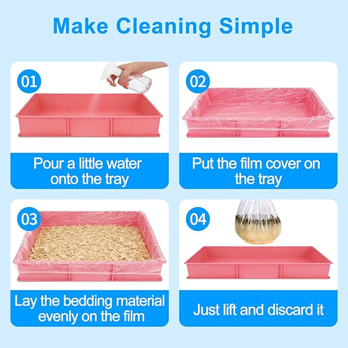 Disposable Cage Liners 50PCS, Plastic Litter Liner Bag for Cage, Cage Toilet Film Cover Litter Liner Bags for Small Animals as Guinea Pig, Hamster, Hedgehog, Bunny, Bird, Rabbit (S(23.6 * 31.5''))