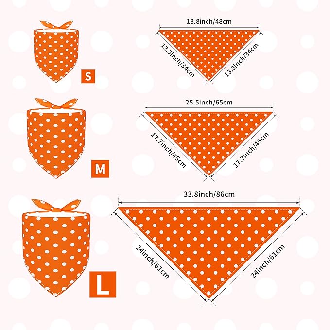 30 Pcs Polka Dot Dog Bandanas for Small Dogs Stitch Dog Bandana Bulk Reversible Print One Side Polyester Puppy Scarves Party Grooming S