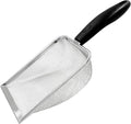 Hordion Cat Litter Scoop Stainless Steel Mesh Scooper, 2mm Mesh Non-Stick Coated Metal Litter Shovel Fine Sand Litter Scooper for Litter Box Kitten Pooper Lifter, Black