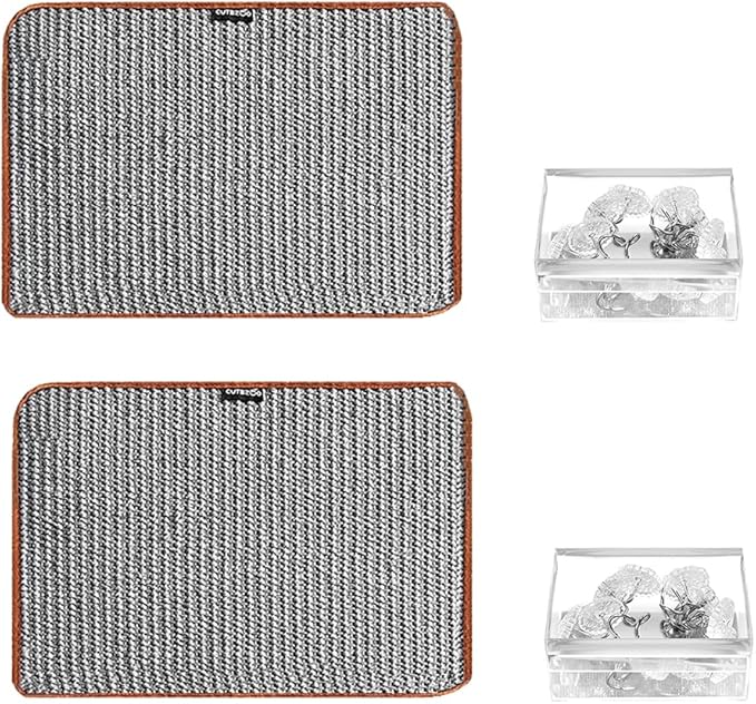 2PCS Cat Scratcher Mat Sofa Protector Natural Sisal Cat Scratching Mat Cat Scratch Couch Cover Grinding Claws Couch Guard Pad (11.8"x7.9" Gray)
