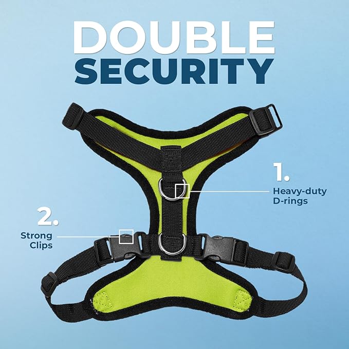 Voyager Step-in Pet Harness - All Weather Mesh, Adjustable Step in Harness for Cats and Dogs by Best Pet Supplies - Lime Green/Black Trim, S