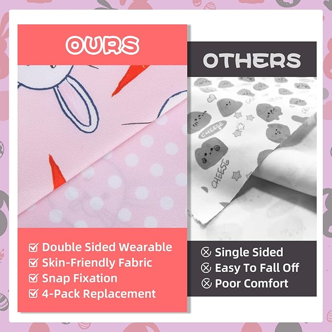 PAWCHIE Easter Dog Bandanas 4 Pack, Reversible Dog Party Triangle Scarf Bibs, Pet Holiday Costume with Adjustable Snaps, Multiple Christmas-Themed Patterns for Medium Dogs Puppy,Cats Pets,S