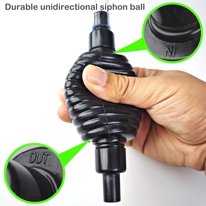 5ft-S Aquarium Siphon Vacuum Cleaner, Hand Siphon Pump Water Changer for Fish Tank Cleaning Gravel & Sand