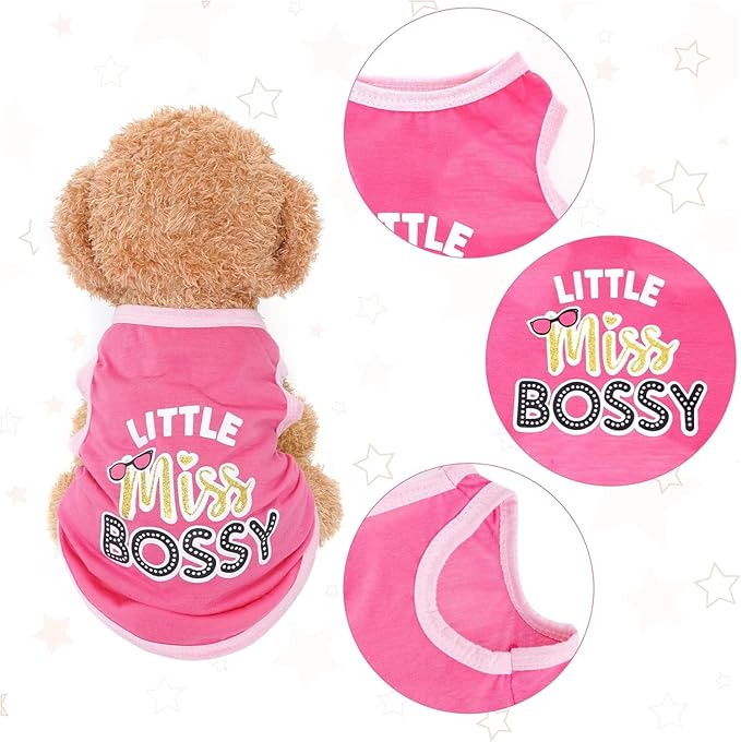 4 Pack Dog Shirts Summer Printed Puppy Clothes Cute Sleeveless Pet T Shirts Dog Clothes for Small Medium Dogs Cats Girl(XL)
