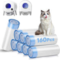 160 Count Cat Litter Box Liners Compatible with Cumrige & Fsitego & Fumoi Self Cleaning Litter Box, Cat Litter Liners for Automatic Litter Box, Heavy Duty Waste Bags with Drawstrings, 25.98" x 11.81"
