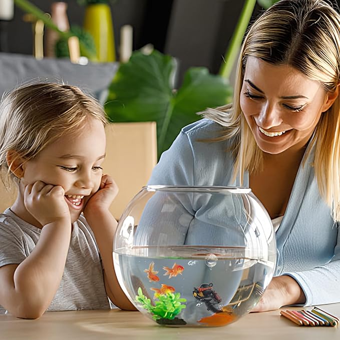 onesimcr Floating Fish Tank Decorations, Aquarium Decorations, Lovely Diver Fish Tank Decorations, Floating Device Fish Tank Accessories，Suitable for All Kinds of Fish Tanks(Black)…