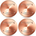 4 Pcs Bird Bath Copper Disk, 0.6mm Thick Reinforced 99.99% Pure Copper Birdbath Purification Disk, with 4 Point Support for Outdoor Birdbaths Bowls Cleaner, 4 Inch (Classic)