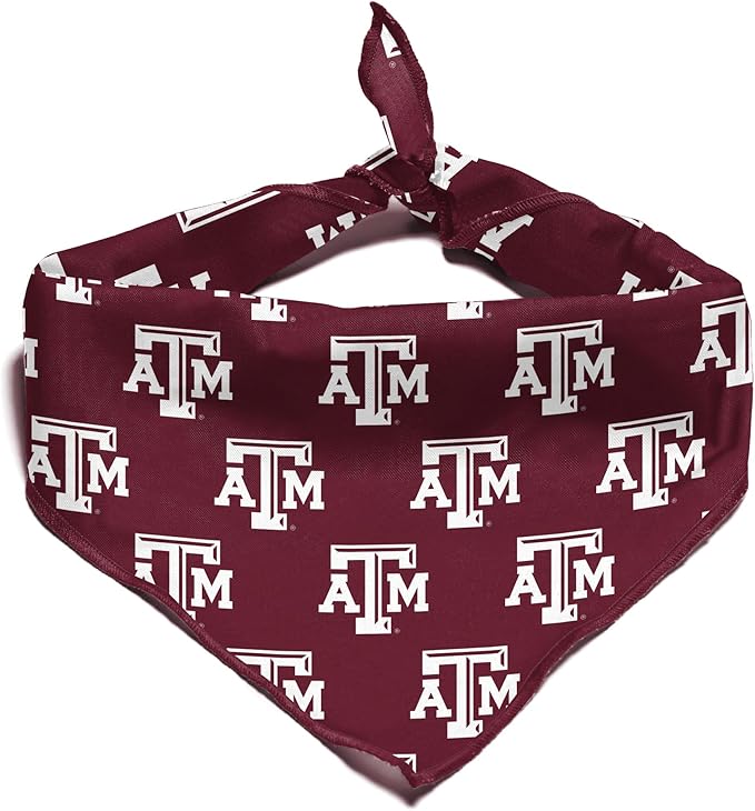 Texas A&M Aggies Officially Licensed Bandana for Dogs and Cats | Fits Pets Great Gift Idea | Easy-to-Tie (Small, 13")