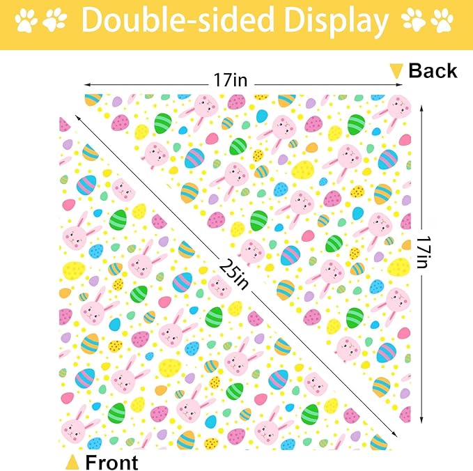 Easter Dog Bandana, 2 Pack Adjustable Holiday Party Pets Rabbit Easter Egg Bandana Triangle Bibs Dog Cat Scarf Set