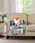 Brilliant Sunshine Quilted Calming Dog Bed Mat, Removable Washable Cover, Cushion Protector and Couch Covers for Dogs, Pets, Cats, Small, Blue Plaids and Stripes Patchwork