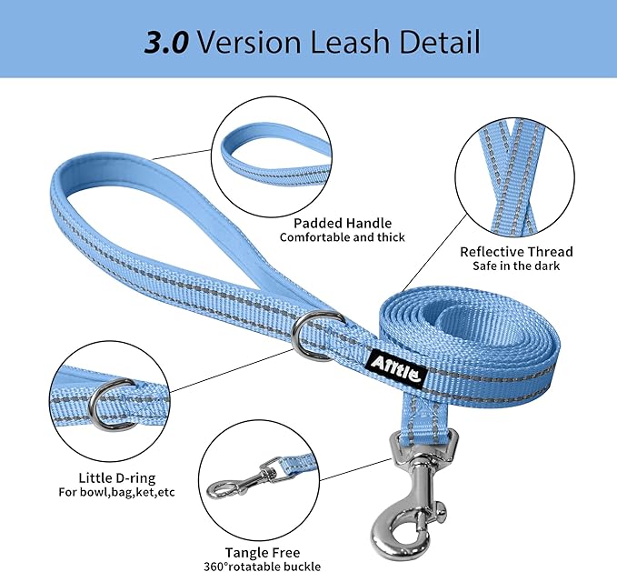 AIITLE Easy Walk Dog Harness and Leash Set - Pet Supply No Pull, Step in Adjustable Dog Harness with Padded Vest for All Weather, Dog Harness No Choke Over, Easy to Put on Medium Dogs Blue L