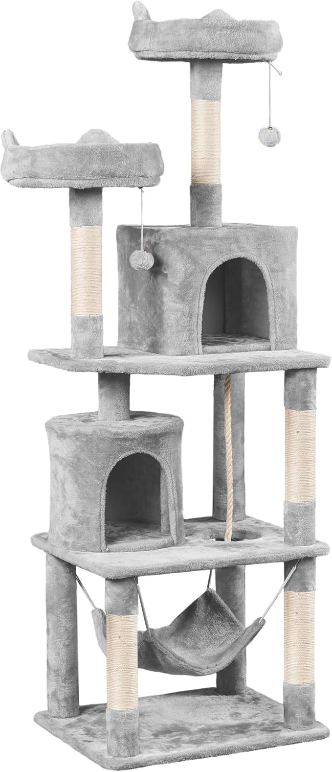 Topeakmart Cat Tower for Indoor Cats, Cat Activity Center with Condo Scratching Post Perch, Tall Cat Tree for Large Cats, 70.5in
