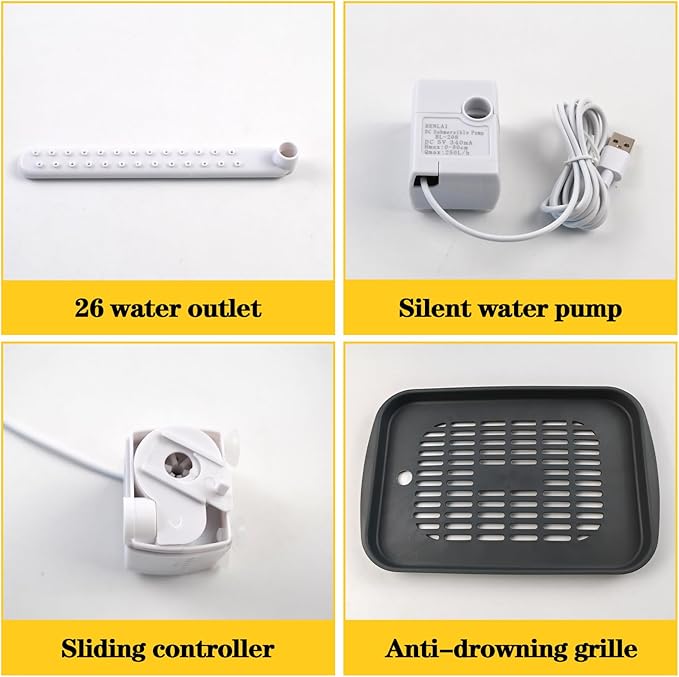 Automatic Parakeet Bath,Parrot Shower Fountain with USB Power Plug Indoor Bird Bath Circulating Water Electric Pet Bird Shower Pump for Cockatiel Lovebird Conure Budgie