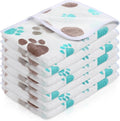 Tatuo 4 Pcs Dog Blanket for Pet Cat Blankets Indoor Puppy Teething Stuff Toys Paw Print Fleece Soft Blanket Sleep Mat for Guinea Pig Cage(Milky White,Small(24 x 16 Inch),Square)