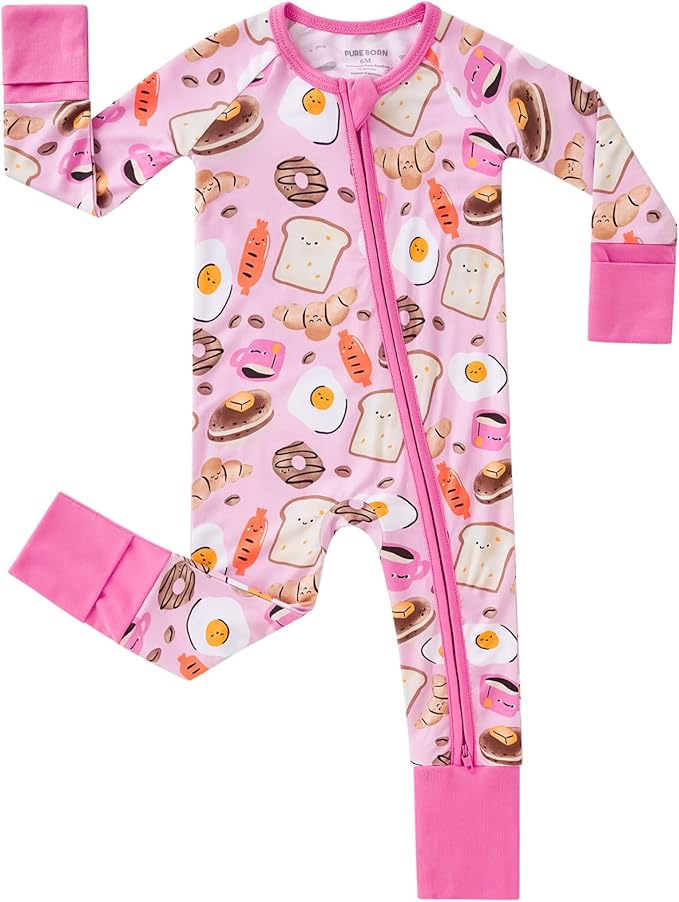 pureborn Baby Infant Boys Girls Sleeper Snug Fit Viscose from Bamboo Pajamas Zipper Pjs 0-24 Months